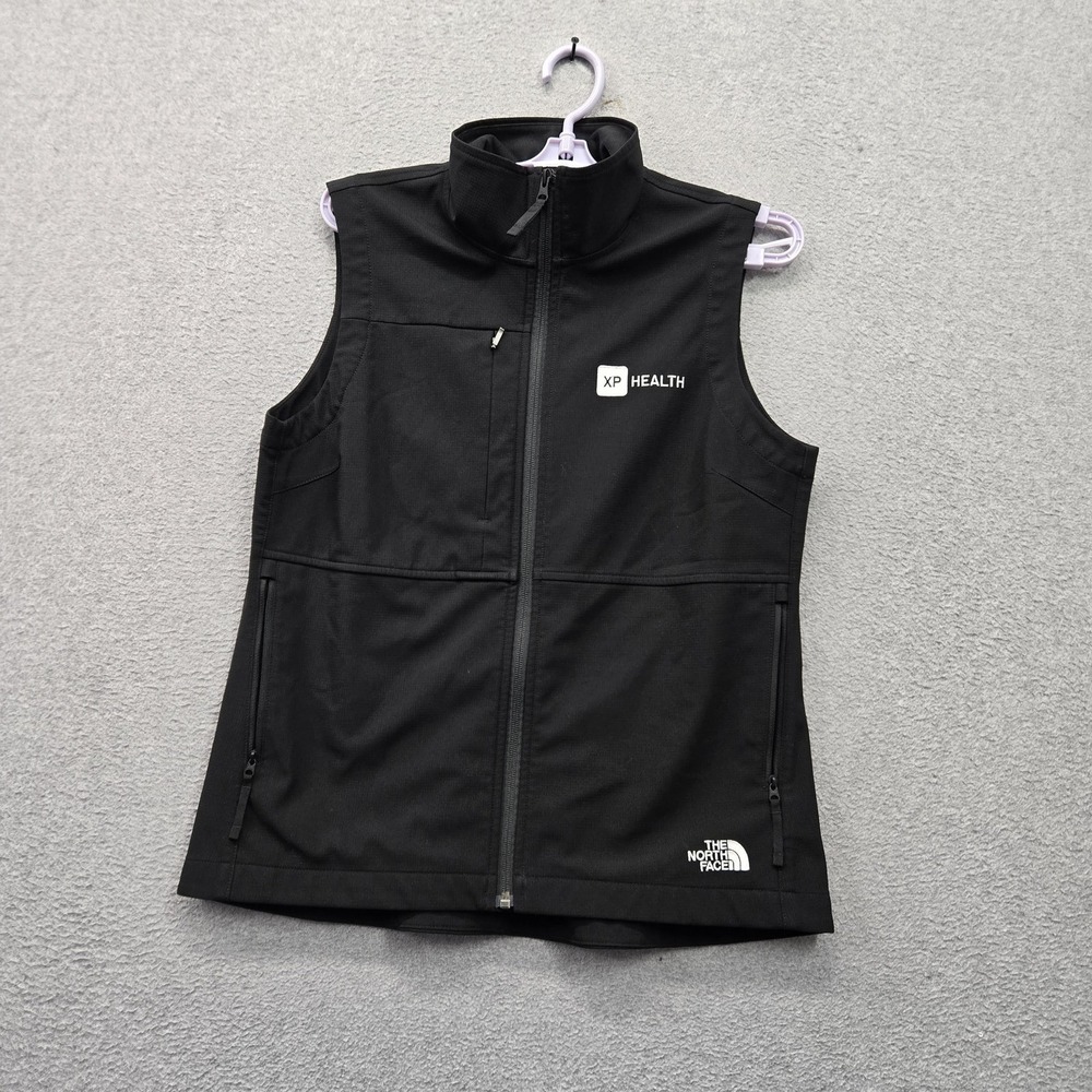 The North Face Women Vest M Black Embroidered Logo Softshell Castle Rock